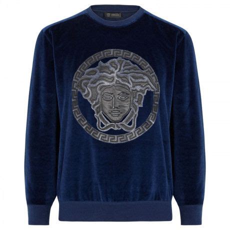 blue velvet versace jumper|Versace sweatshirt.